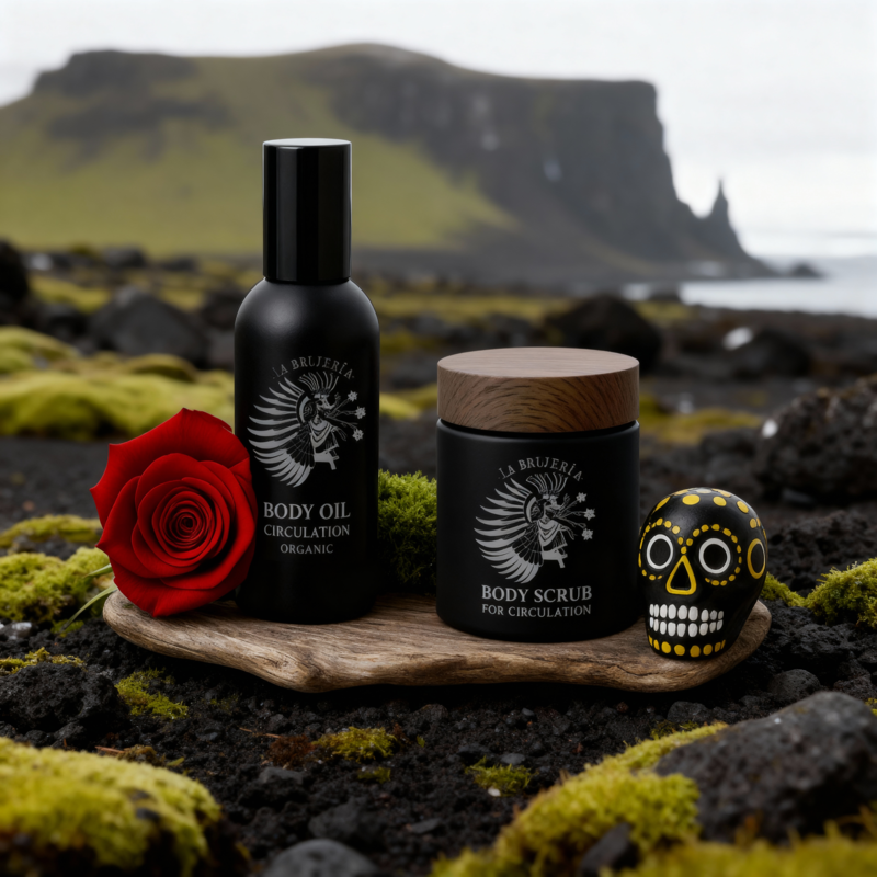 Body circulation duo: body oil + body scrub