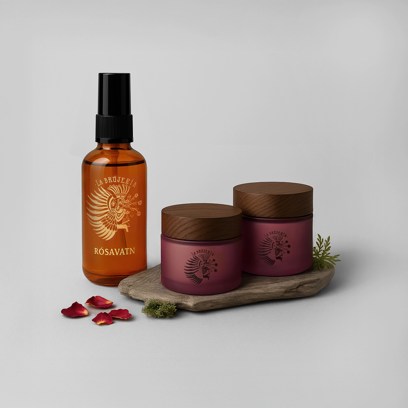 Rósadekur / rose trío: facial mask + facial scrub + rose spray